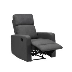 Fauteuil Relax Large LOVA En Tissu Gris Foncé Avec Fonction Manuel -Meuble Déco Soldes lova relax gris fonce normal 3