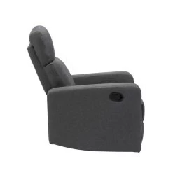 Fauteuil Relax Large LOVA En Tissu Gris Foncé Avec Fonction Manuel -Meuble Déco Soldes lova relax gris fonce normal 5