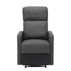 Fauteuil Relax Small LOVA PU Noir Et Tissu Gris Foncé Avec Fonction Manuel -Meuble Déco Soldes lova relax nrgrf small 2