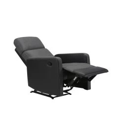 Fauteuil Relax Small LOVA PU Noir Et Tissu Gris Foncé Avec Fonction Manuel -Meuble Déco Soldes lova relax nrgrf small 4