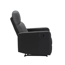 Fauteuil Relax Small LOVA PU Noir Et Tissu Gris Foncé Avec Fonction Manuel -Meuble Déco Soldes lova relax nrgrf small 5