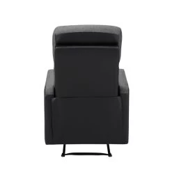 Fauteuil Relax Small LOVA PU Noir Et Tissu Gris Foncé Avec Fonction Manuel -Meuble Déco Soldes lova relax nrgrf small 6
