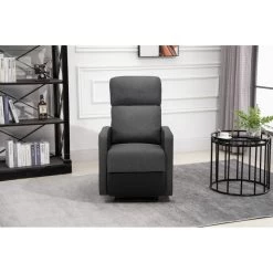 Fauteuil Relax Small LOVA PU Noir Et Tissu Gris Foncé Avec Fonction Manuel -Meuble Déco Soldes lova relax nrgrf small 7