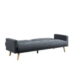 Canapé 3 Places LUXI Tissu Gris Anthracite Convertible Style Scandinave -Meuble Déco Soldes luxi canape 3 places gris 3