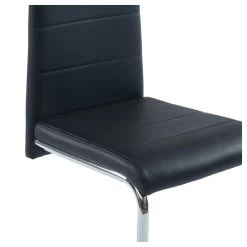 Lot De 4 Chaises MARA Simili Noir Pieds Métal Chromé 7 Lot De 4 Chaises MARA Simili Noir Pieds Métal Chromé -Meuble Déco Soldes mara04no 4 chaises noires 2