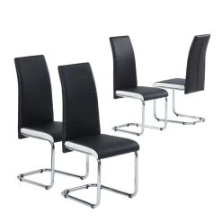 Lot De 4 Chaises MARA Simili Noir Et Blanc Pieds En Métal Chromé 8 Lot De 4 Chaises MARA Simili Noir Et Blanc Pieds En Métal Chromé -Meuble Déco Soldes mara04nobl 4 chaises no bl 2