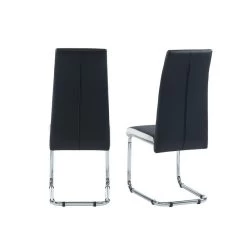 Lot De 4 Chaises MARA Simili Noir Et Blanc Pieds En Métal Chromé 9 Lot De 4 Chaises MARA Simili Noir Et Blanc Pieds En Métal Chromé -Meuble Déco Soldes mara04nobl 4 chaises no bl 3