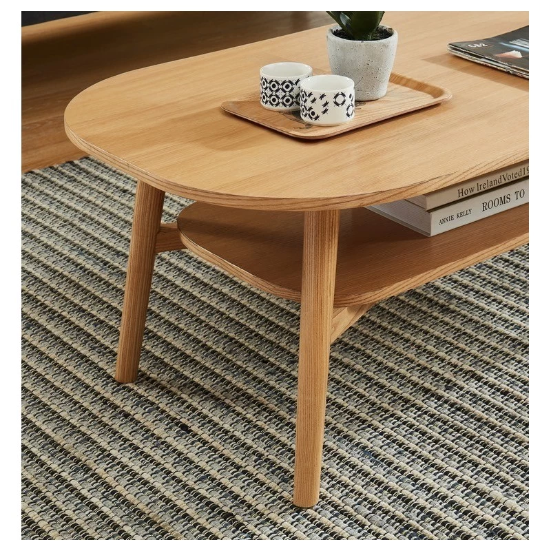 Table Basse MARCEL Placage Chêne Double Plateau 120cm 3 Table Basse MARCEL Placage Chêne Double Plateau 120cm – Image 3