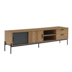 Meuble Tv GEOMA Effet Chêne Foncé Et Gris L180cm 13 Meuble Tv GEOMA Effet Chêne Foncé Et Gris L180cm -Meuble Déco Soldes meuble tv geoma effet chene fonce et gris l180cm 4