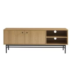 Meuble Tv JAMES Effet Chêne Pieds Métal Noir 150cm 14 Meuble Tv JAMES Effet Chêne Pieds Métal Noir 150cm -Meuble Déco Soldes meuble tv james effet chene pieds metal noir 5