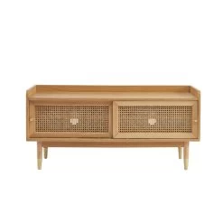 Meuble TV LEON Placage Chêne Et Cannage Rotin 120cm 13 Meuble TV LEON Placage Chêne Et Cannage Rotin 120cm -Meuble Déco Soldes meuble tv leon placage chene et cannage rotin 120cm 4