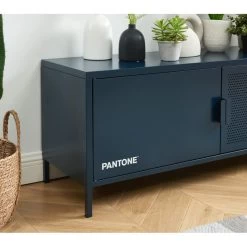 Meuble Tv PANTONE Métal Bleu Nuit 120 Cm -Meuble Déco Soldes meuble tv pantone metal bleu nuit 120 cm 1