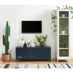 Meuble Tv PANTONE Métal Bleu Nuit 120 Cm