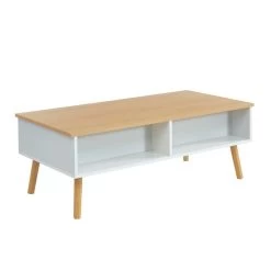 Table Basse OLEA Laqué Blanc Mat Plateau Relevable -Meuble Déco Soldes oleabl table basse scandinave 4