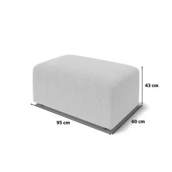 Pouf MILO Tissu Gris 1 Place -Meuble Déco Soldes pouf milo tissu gris 1 place 5