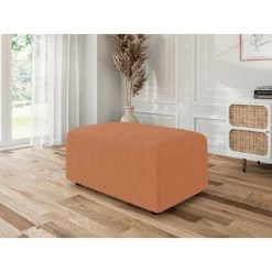 Meuble Déco Soldes 19 Pouf MILO Tissu Rouille 1 Place