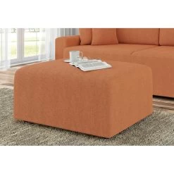 Pouf MILO Tissu Rouille 1 Place -Meuble Déco Soldes pouf milo tissu rouille 1 place 4