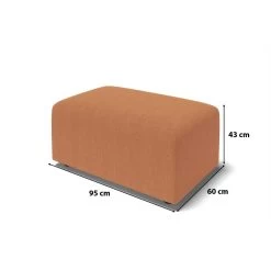 Pouf MILO Tissu Rouille 1 Place -Meuble Déco Soldes pouf milo tissu rouille 1 place 5