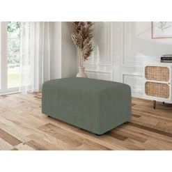 Meuble Déco Soldes 7 Pouf MILO Tissu Vert 1 Place