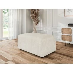 Pouf MILO Velours Côtelé Beige 1 Place