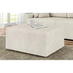 Pouf MILO Velours Côtelé Beige 1 Place -Meuble Déco Soldes pouf milo velours cotele beige 1 place 4