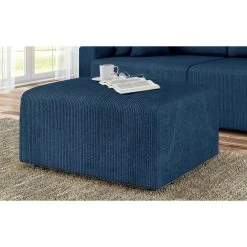 Pouf MILO Velours Côtelé Bleu Cobalt 1 Place -Meuble Déco Soldes pouf milo velours cotele bleu cobalt 1 place 4