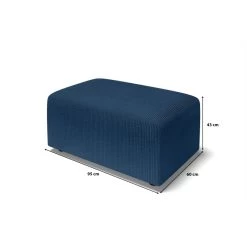 Pouf MILO Velours Côtelé Bleu Cobalt 1 Place -Meuble Déco Soldes pouf milo velours cotele bleu cobalt 1 place 5
