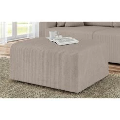 Pouf MILO Velours Côtelé Grège 1 Place -Meuble Déco Soldes pouf milo velours cotele grege 1 place 4