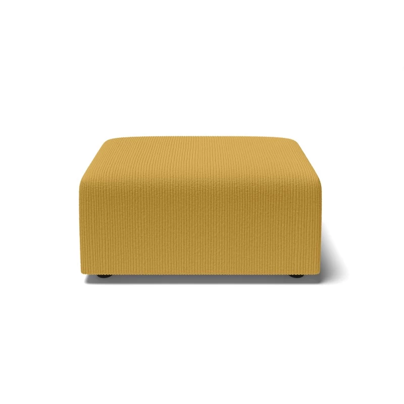 Pouf MILO Velours Côtelé Jaune 1 Place 2 Pouf MILO Velours Côtelé Jaune 1 Place – Image 2