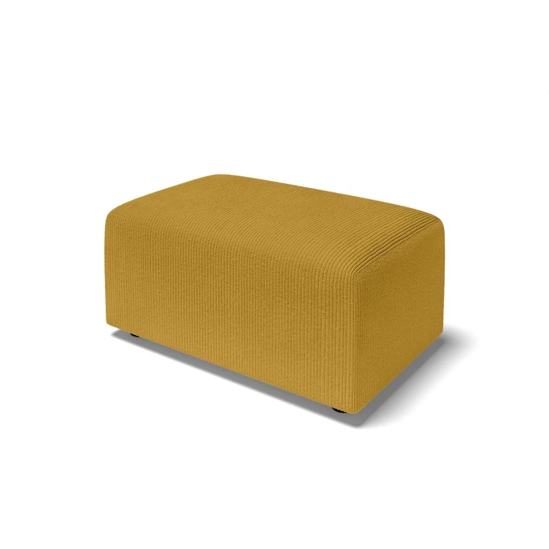 Pouf MILO Velours Côtelé Jaune 1 Place 3 Pouf MILO Velours Côtelé Jaune 1 Place – Image 3
