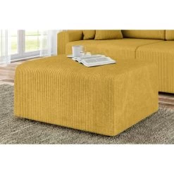 Pouf MILO Velours Côtelé Jaune 1 Place 10 Pouf MILO Velours Côtelé Jaune 1 Place -Meuble Déco Soldes pouf milo velours cotele jaune 1 place 4