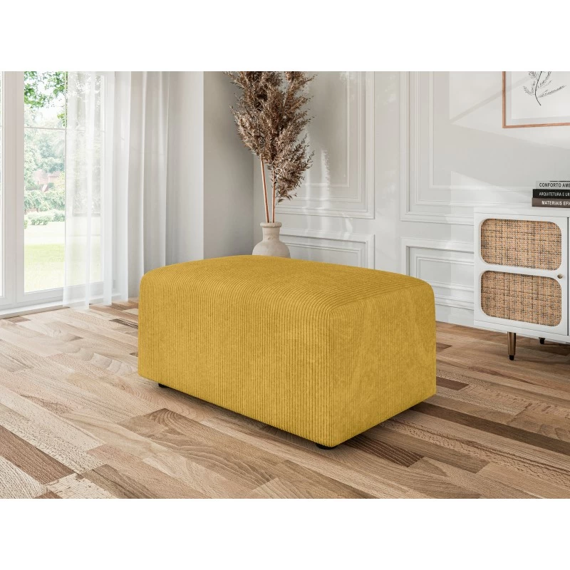 Pouf MILO Velours Côtelé Jaune 1 Place 1 Pouf MILO Velours Côtelé Jaune 1 Place