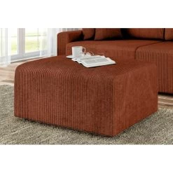 Pouf MILO Velours Côtelé Terracotta 1 Place -Meuble Déco Soldes pouf milo velours cotele terracotta 1 place 4