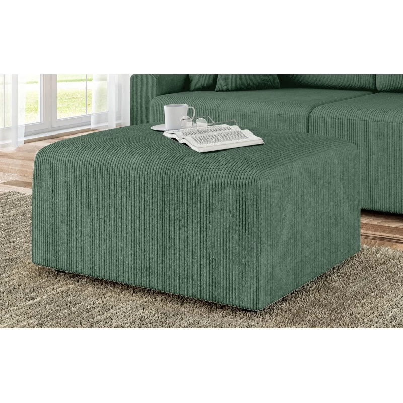 Pouf MILO Velours Côtelé Vert 1 Place 5 Pouf MILO Velours Côtelé Vert 1 Place – Image 5
