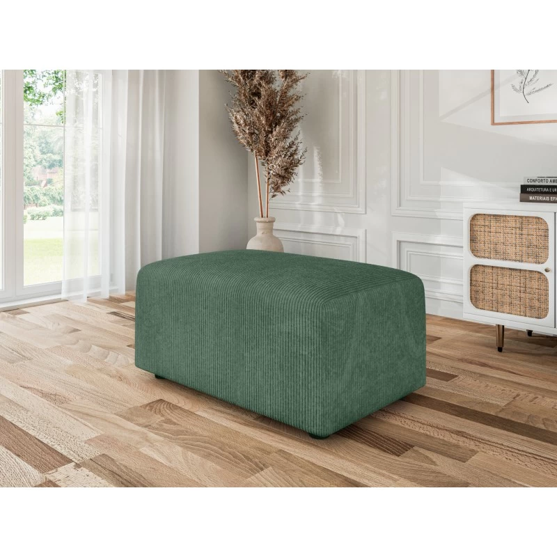 Pouf MILO Velours Côtelé Vert 1 Place 1 Pouf MILO Velours Côtelé Vert 1 Place