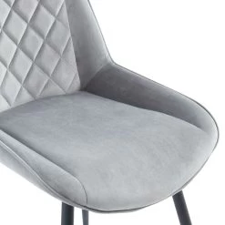 Lot De 2 Chaises ROMY Velours Gris Clair Pieds En Métal Noir 12 Lot De 2 Chaises ROMY Velours Gris Clair Pieds En Métal Noir -Meuble Déco Soldes romy02gr lot de 2 chaises 2