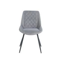 Lot De 2 Chaises ROMY Velours Gris Clair Pieds En Métal Noir 16 Lot De 2 Chaises ROMY Velours Gris Clair Pieds En Métal Noir -Meuble Déco Soldes romy02gr lot de 2 chaises 6