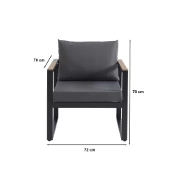 Salon De Jardin ELONA 5 Places En Aluminium Coloris Gris Foncé Avec Housse -Meuble Déco Soldes salon de jardin elona aluminium 5 places coloris gris fonce 3