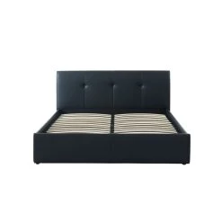 Lit Coffre SEGURO Simili Noir 140x190 Sommier Inclus 11 Lit Coffre SEGURO Simili Noir 140x190 Sommier Inclus -Meuble Déco Soldes seguro140no lit coffre noir 4
