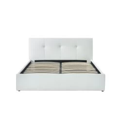 Lit Coffre SEGURO Simili Blanc Coffre 160x200 Sommier Inclus 11 Lit Coffre SEGURO Simili Blanc Coffre 160x200 Sommier Inclus -Meuble Déco Soldes seguro160bl lit coffre blanc 4