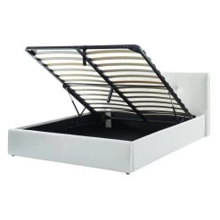 Lit Coffre SEGURO Simili Blanc Coffre 160x200 Sommier Inclus 12 Lit Coffre SEGURO Simili Blanc Coffre 160x200 Sommier Inclus -Meuble Déco Soldes seguro160bl lit coffre blanc 5