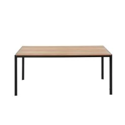 Table De Séjour SOHO Placage Bois Et Métal Noir 180cm -Meuble Déco Soldes soho table 180cm bois et metal 3
