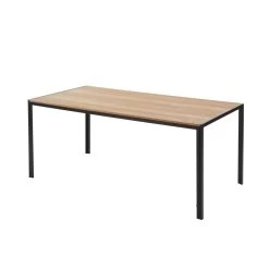 Table De Séjour SOHO Placage Bois Et Métal Noir 180cm -Meuble Déco Soldes soho table 180cm bois et metal 4