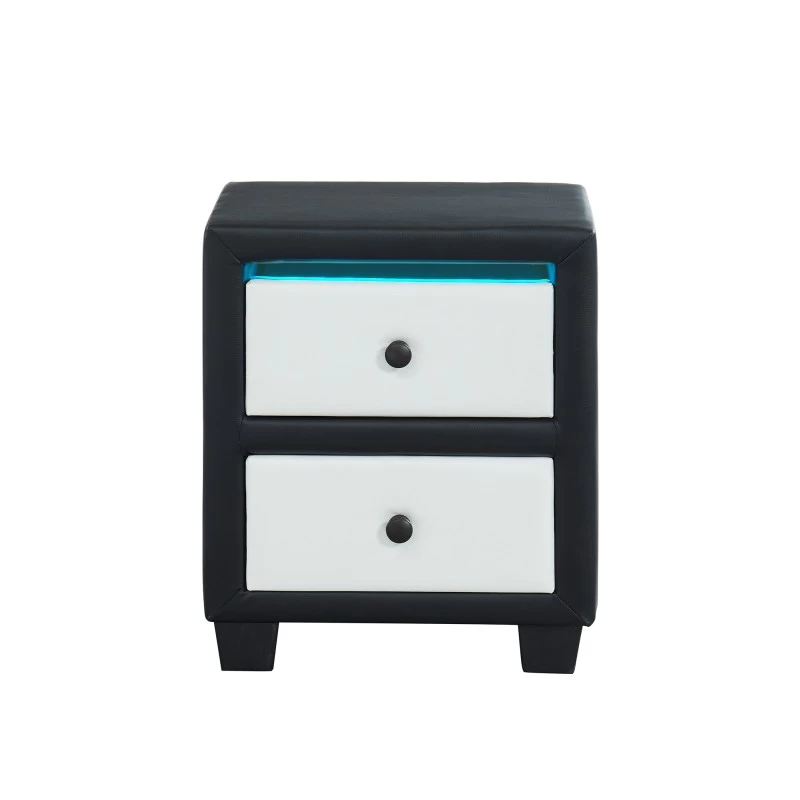 Table De Chevet SOLAR LED Noir Et Blanc L46cm 6 Table De Chevet SOLAR LED Noir Et Blanc L46cm – Image 6