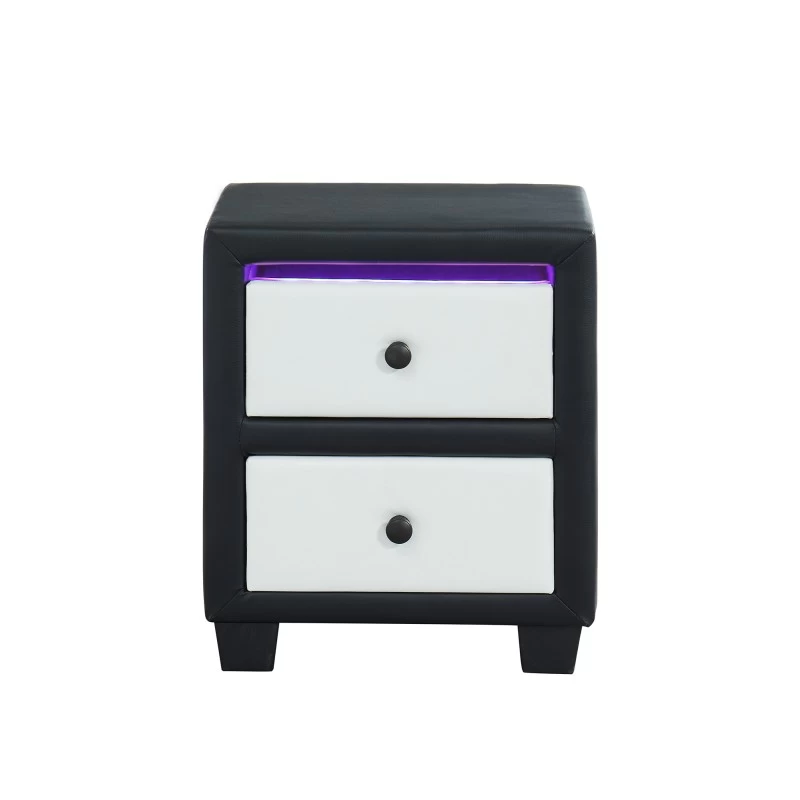 Table De Chevet SOLAR LED Noir Et Blanc L46cm 7 Table De Chevet SOLAR LED Noir Et Blanc L46cm – Image 7