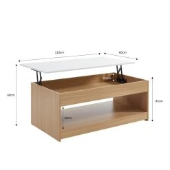 Meuble Déco Soldes -Meuble Déco Soldes table basse amos decor bois et blanc plateau relevable l110cm 1