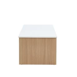 Table Basse AMOS Blanc Et Effet Chêne Plateau Revelable 15 Table Basse AMOS Blanc Et Effet Chêne Plateau Revelable -Meuble Déco Soldes table basse amos decor bois et blanc plateau relevable l110cm 7