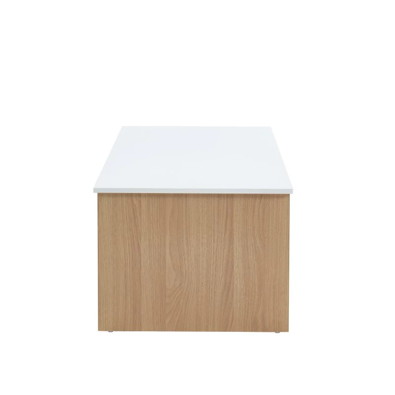 Table Basse AMOS Blanc Et Effet Chêne Plateau Revelable 8 Table Basse AMOS Blanc Et Effet Chêne Plateau Revelable – Image 8