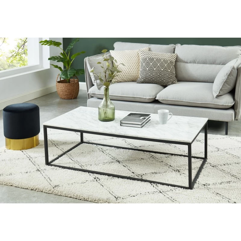 Table Basse TELMA Marbre Blanc Naturel 120cm 1 Table Basse TELMA Marbre Blanc Naturel 120cm