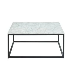 Table Basse TELMA Marbre Blanc Naturel 80cm -Meuble Déco Soldes table basse telma marbre blanc naturel 80cm 2